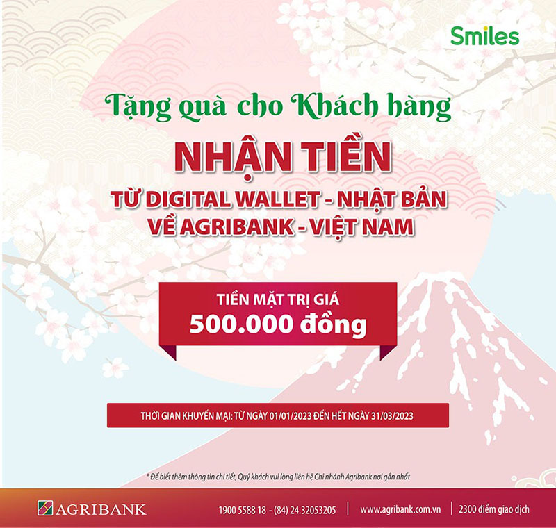 Agribank tặng quà cho khách hàng nhận tiền từ Nhật Bản về Việt Nam