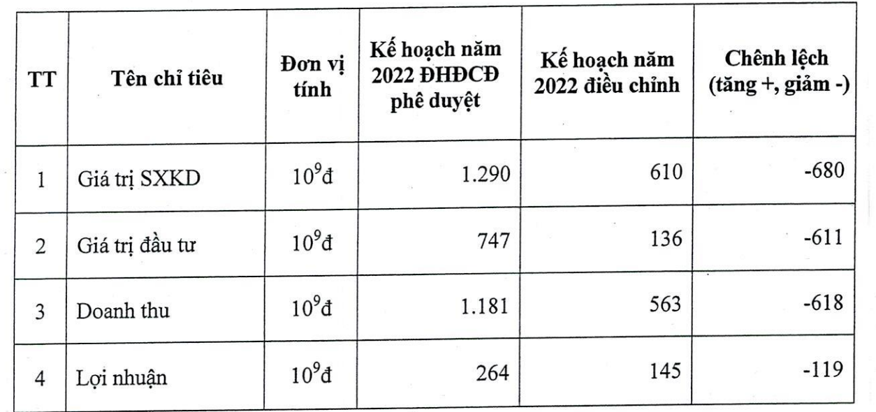 Sudico điều chỉnh giảm kế hoạch kinh doanh năm 2022 (Nguồn: Sudico)