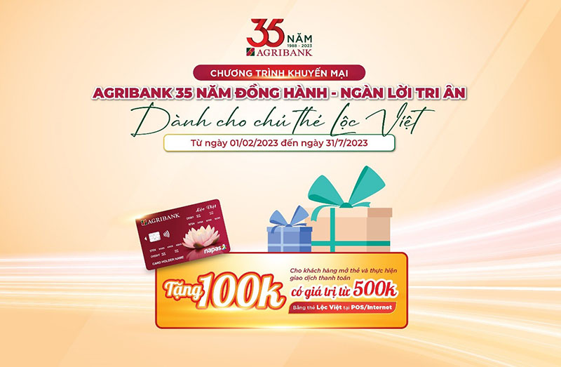 Mở thẻ Lộc Việt – “ting ting” 100.000 đồng