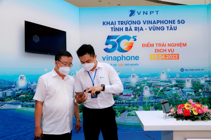 Gian hàng VNPT tại sự kiện khai trương dịch vụ 5G ở Bà Rịa - Vũng Tàu. Ảnh: VNPT