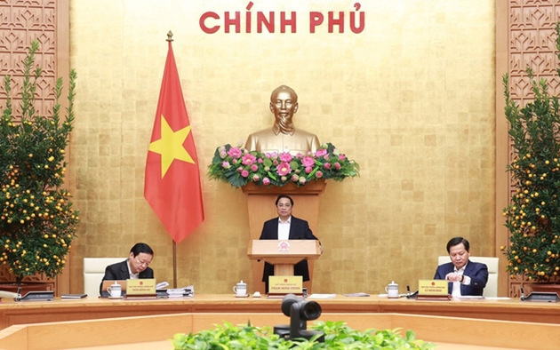 Thủ tướng Phạm Minh Chính chủ trì Phiên họp Chính phủ thường kỳ tháng 1 năm 2023. Ảnh: TTXVN