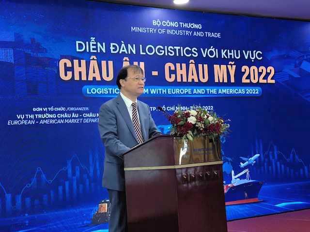 Thứ trưởng Bộ Công Thương Đỗ Thắng Hải: "Các giải pháp logistics đóng một vai trò hết sức quan trọng trong việc nâng cao sức cạnh tranh cho doanh nghiệp" - Ảnh: PC.
