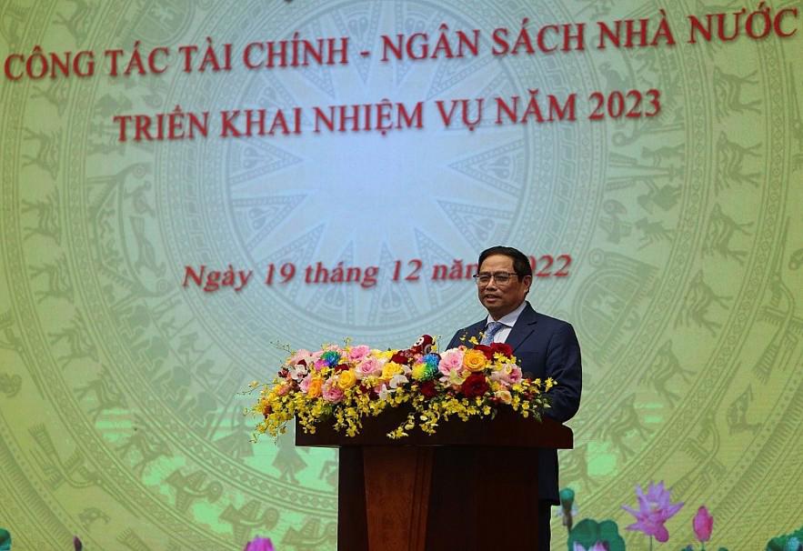 Thủ tướng Phạm Minh Chính: “Bức tranh” tài chính nhiều điểm sáng dù trong khó khăn, thách thức. Ảnh: Đức Minh.