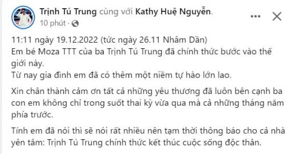 Stylist Trịnh Tú Trung, Trịnh Tú Trung, con Trịnh Tú Trung