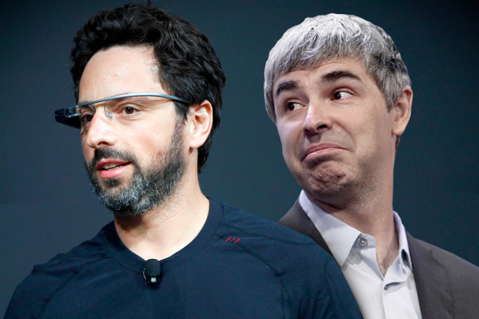 Larry Page (phải) và Sergey Brin tại Google I/O 2012. Ảnh: Reuters