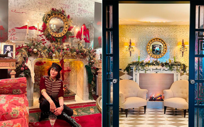 Gia Linh trang hoàng căn nhà dịp Giáng sinh. Ảnh: Instagram/Liu Jialing