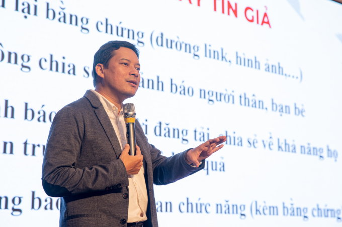 Ông Lê Quang Tự Do, Cục trưởng Phát thanh truyền hình và Thông tin điện tử chia sẻ tại sự kiện. Ảnh: Lưu Quý