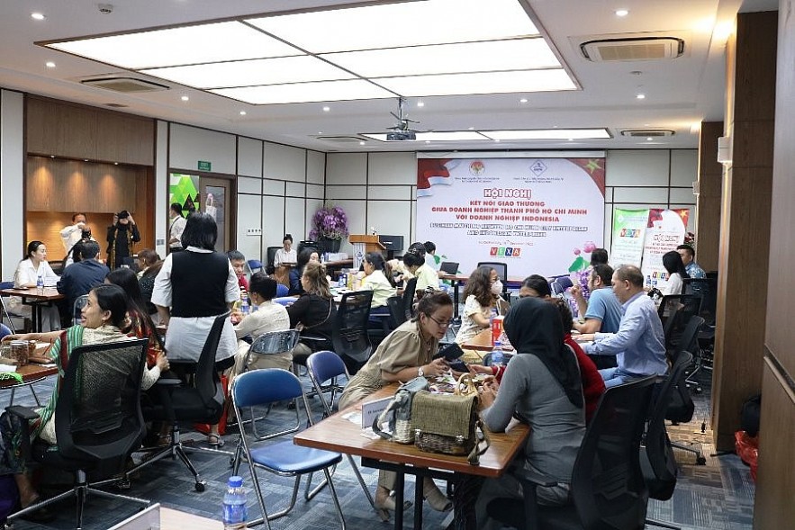 Toàn cảnh buổi kết nối, tạo cơ hội hợp tác với doanh nghiệp Indonesia. Ảnh Việt Dũng